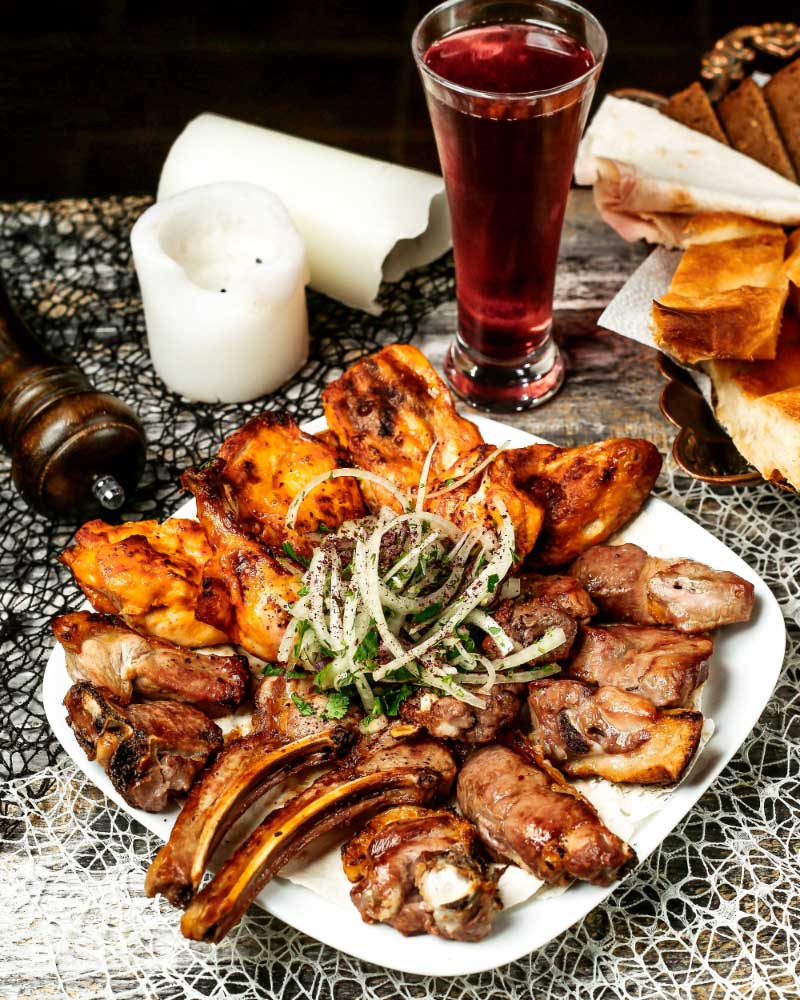 Burger and large chips sharing platter